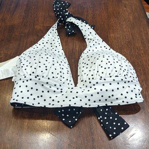 TOMMY BAHAMA SEA SWELL REVERSIBLE POLKA DOT UPF 50 BIKINI HALTER TOP NWT💖